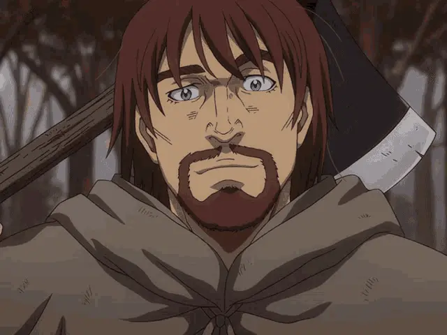 Einar cultivando la tierra